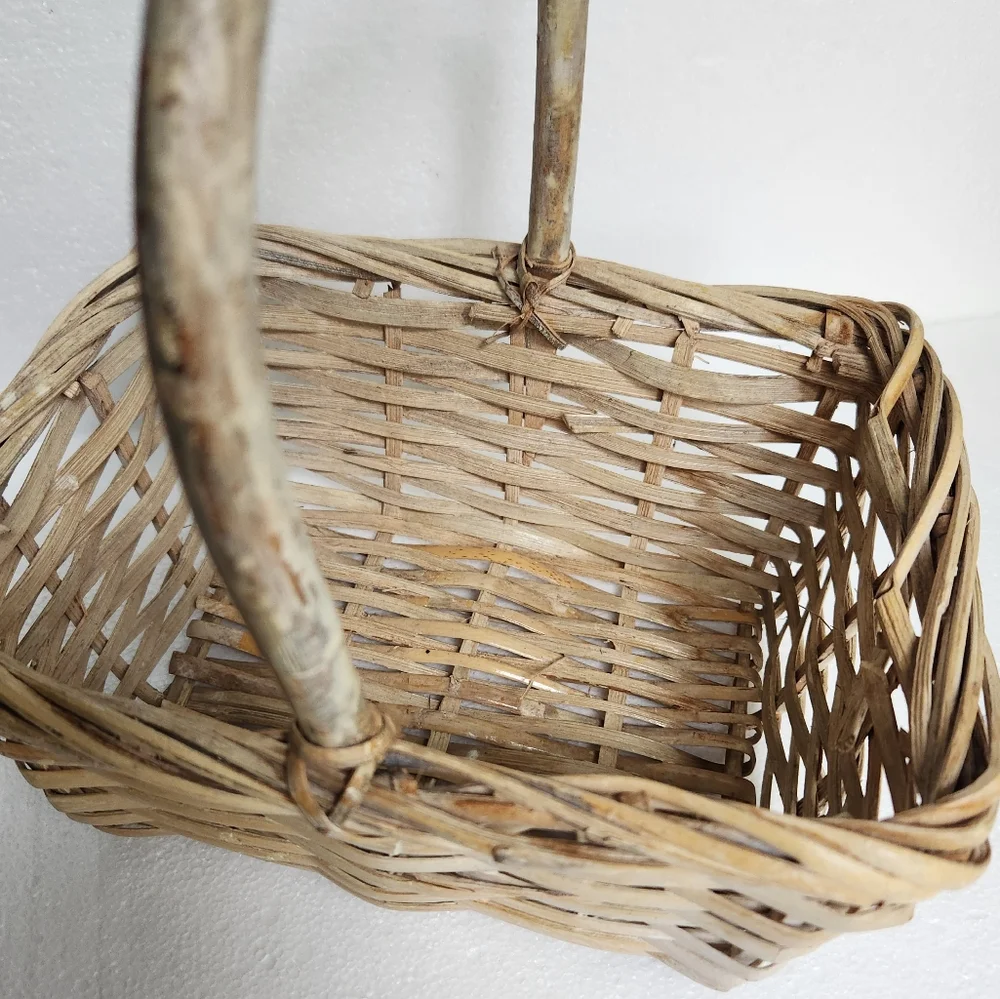 Woven Rectangular Basket with Handle